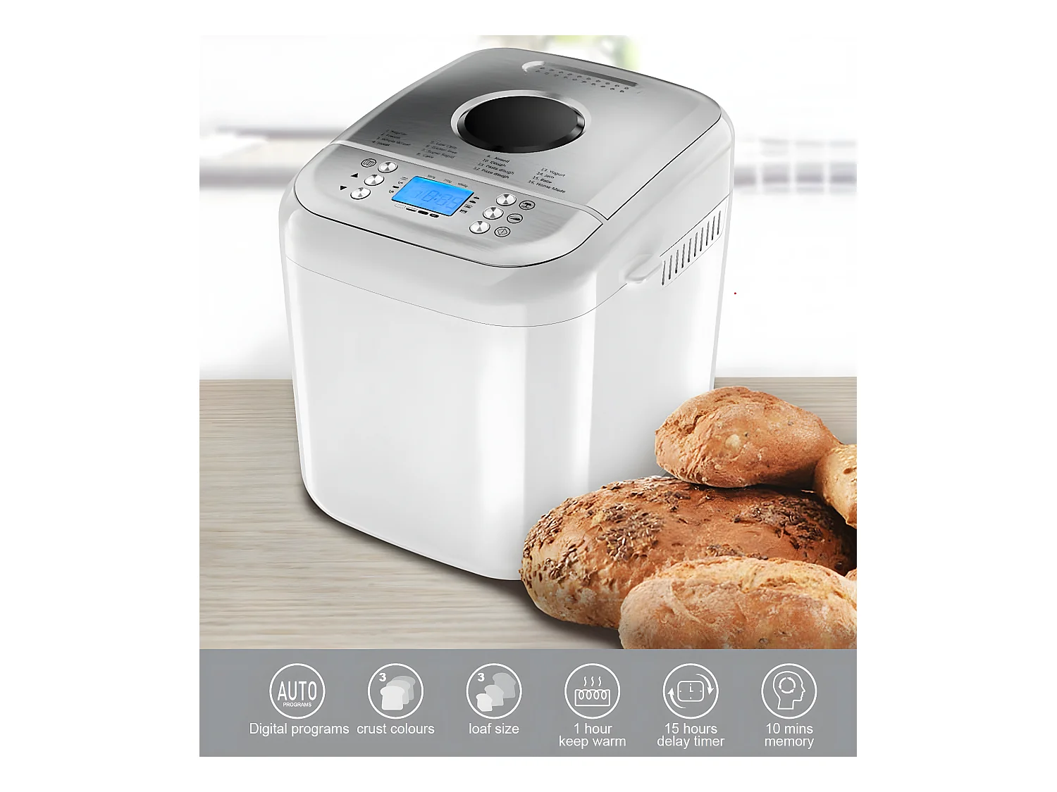 Machine à pain BAKER Blanc Polypropylène 600W