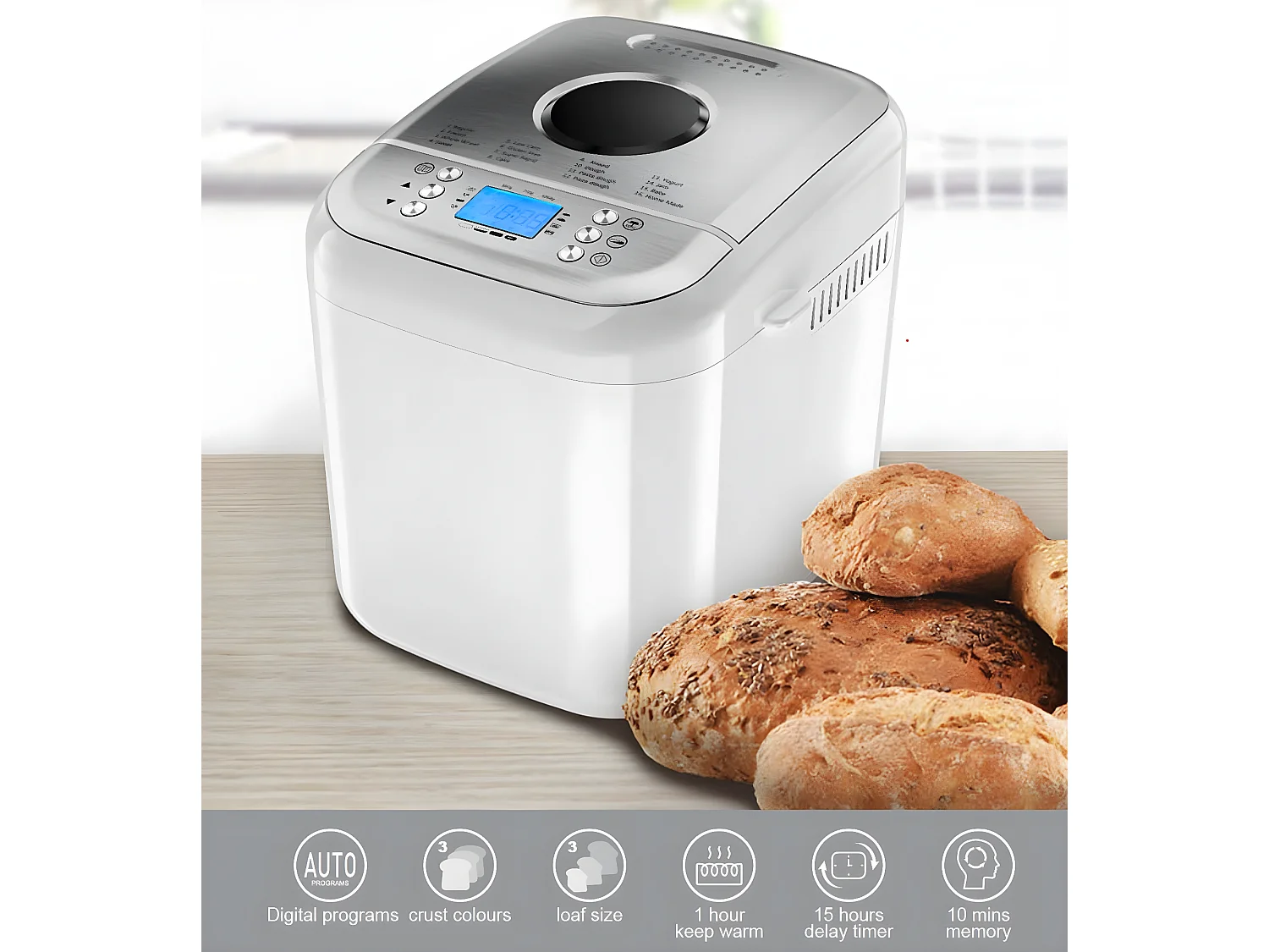 Machine à pain BAKER Blanc Polypropylène 600W