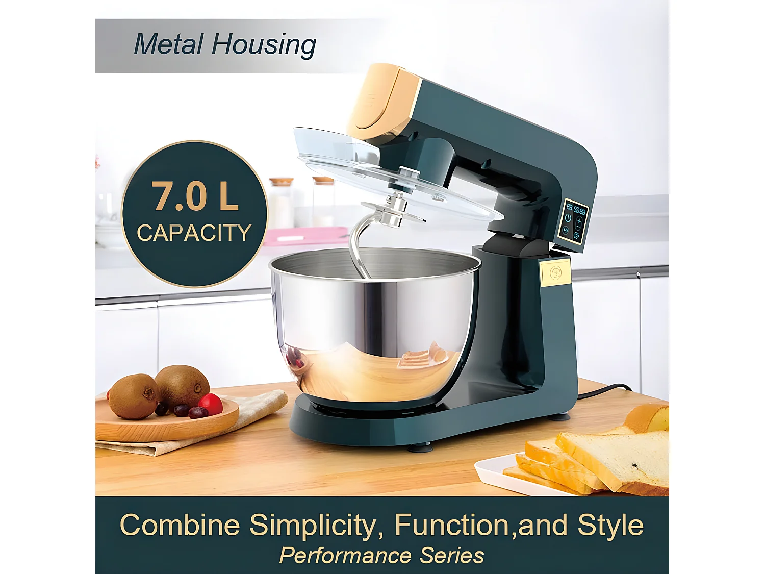 Robot pâtissier multifonction STAN Gris Aluminium 1800W