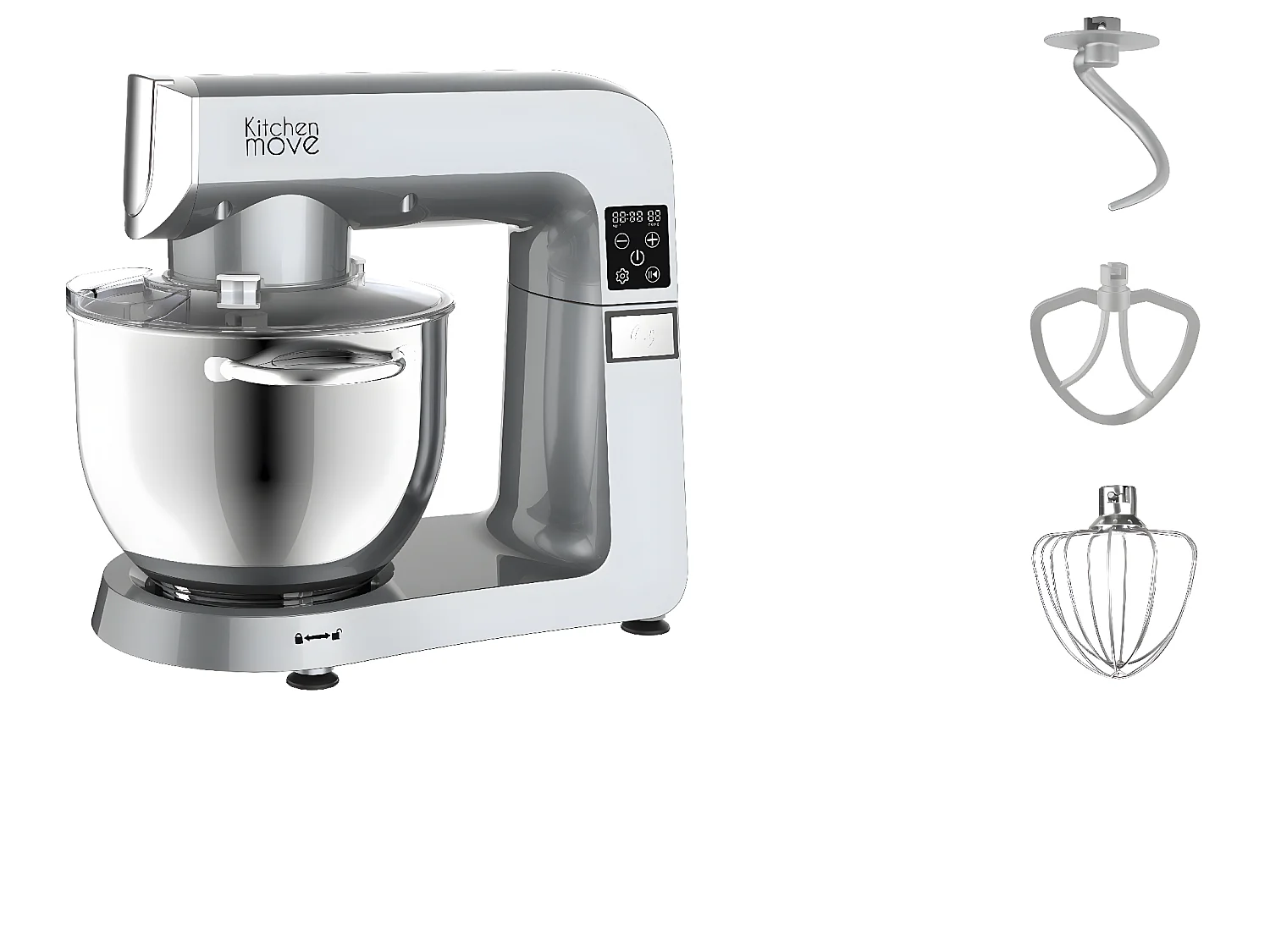 Robot pâtissier multifonction STAN Gris Aluminium 1800W