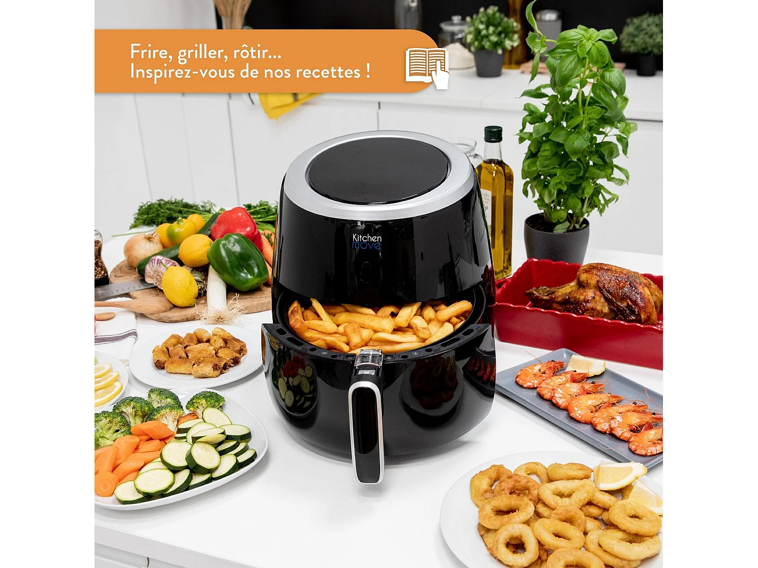 Friteuse électrique sans Huile STORM Noir Polypropylène 2000W