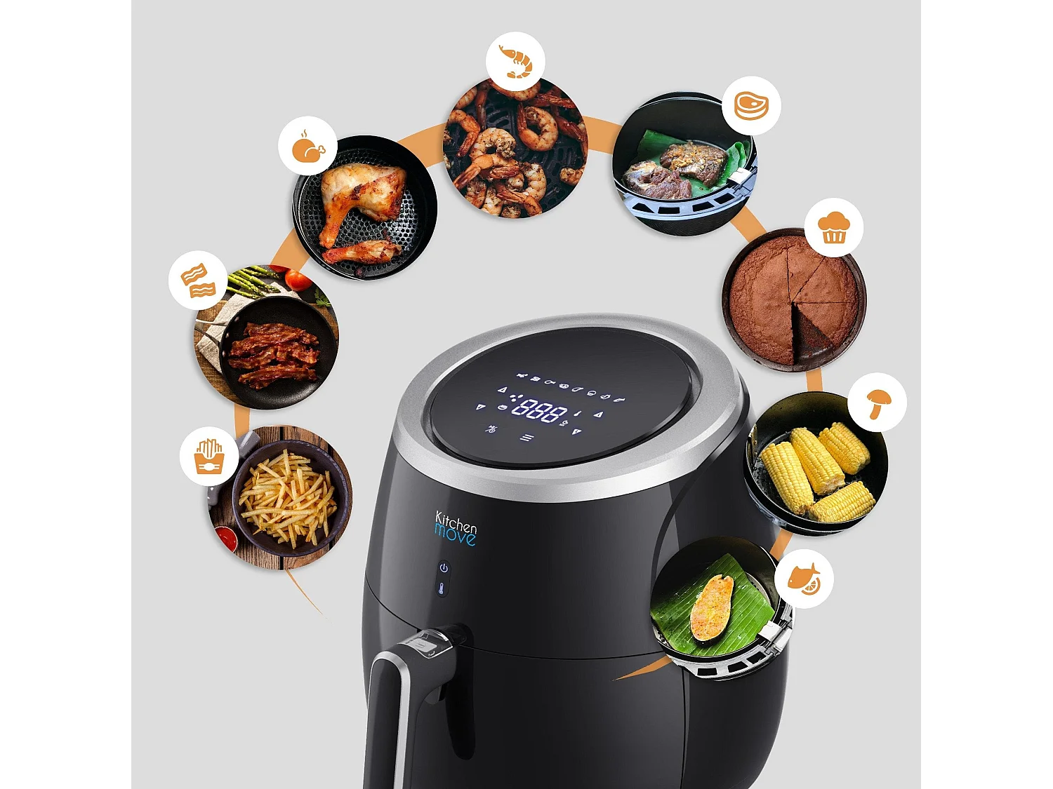 Friteuse électrique sans Huile STORM Noir Polypropylène 2000W