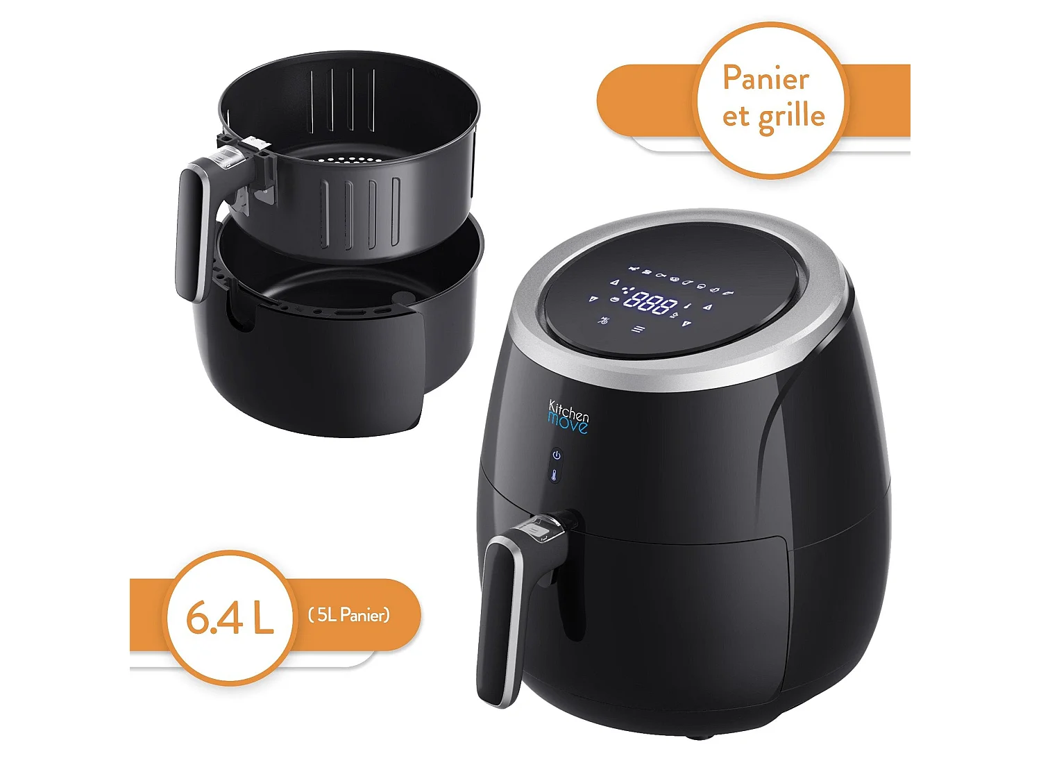 Friteuse électrique sans Huile STORM Noir Polypropylène 2000W