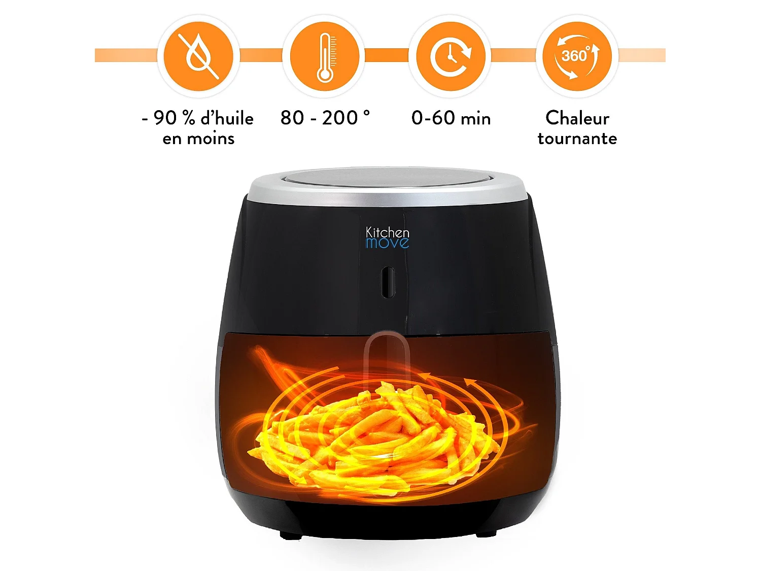 Friteuse électrique sans Huile STORM Noir Polypropylène 2000W