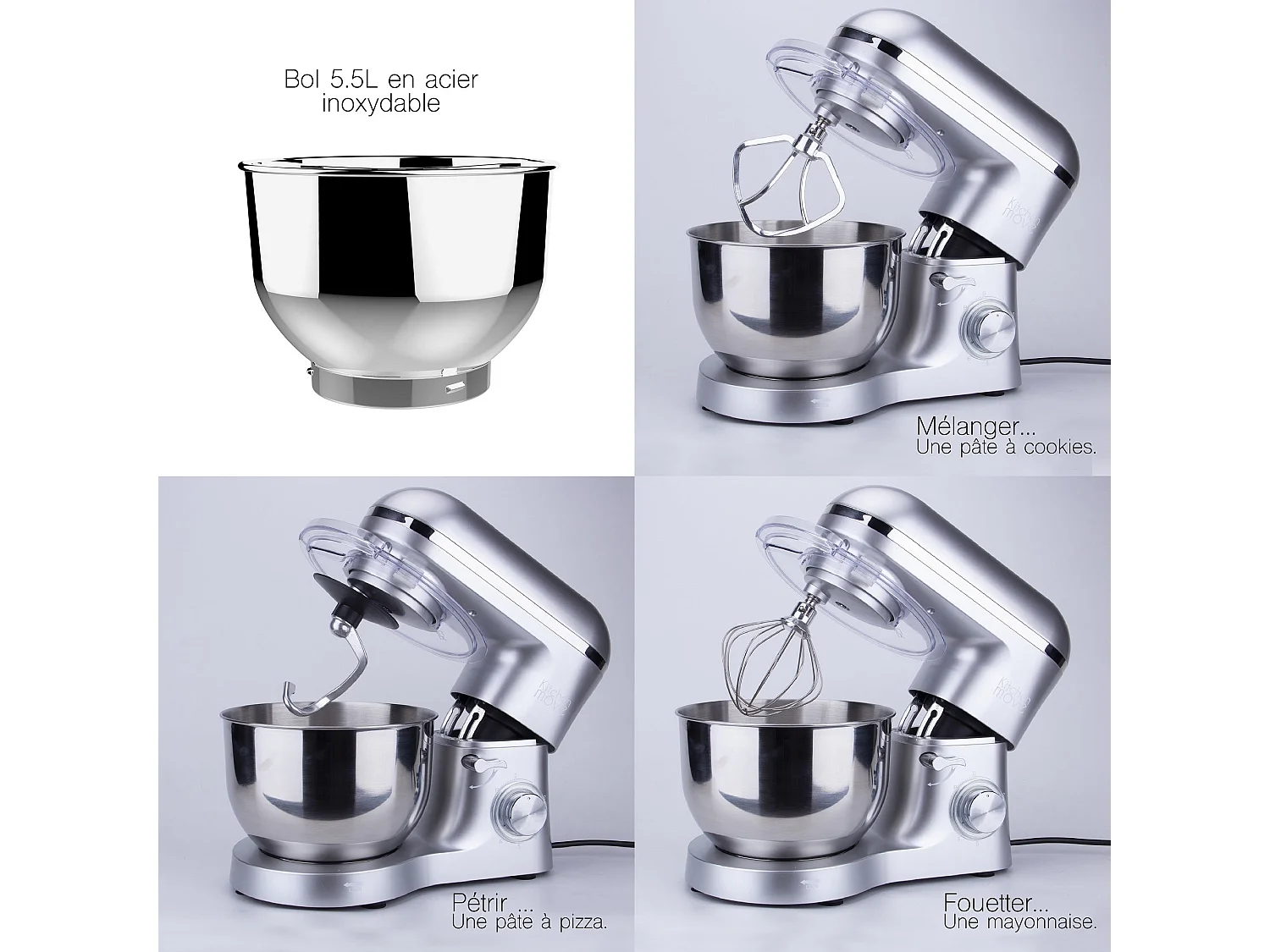 Robot patissier multifonction VIPER Gris Acier 1500W