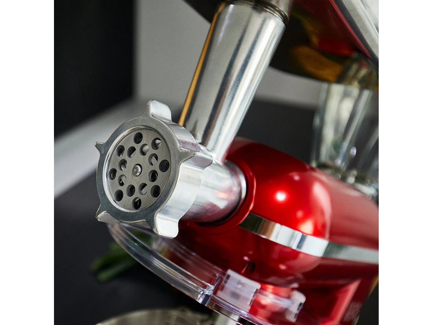 Robot patissier hachoir blender DALLAS PRO Rouge Acier 5.5L