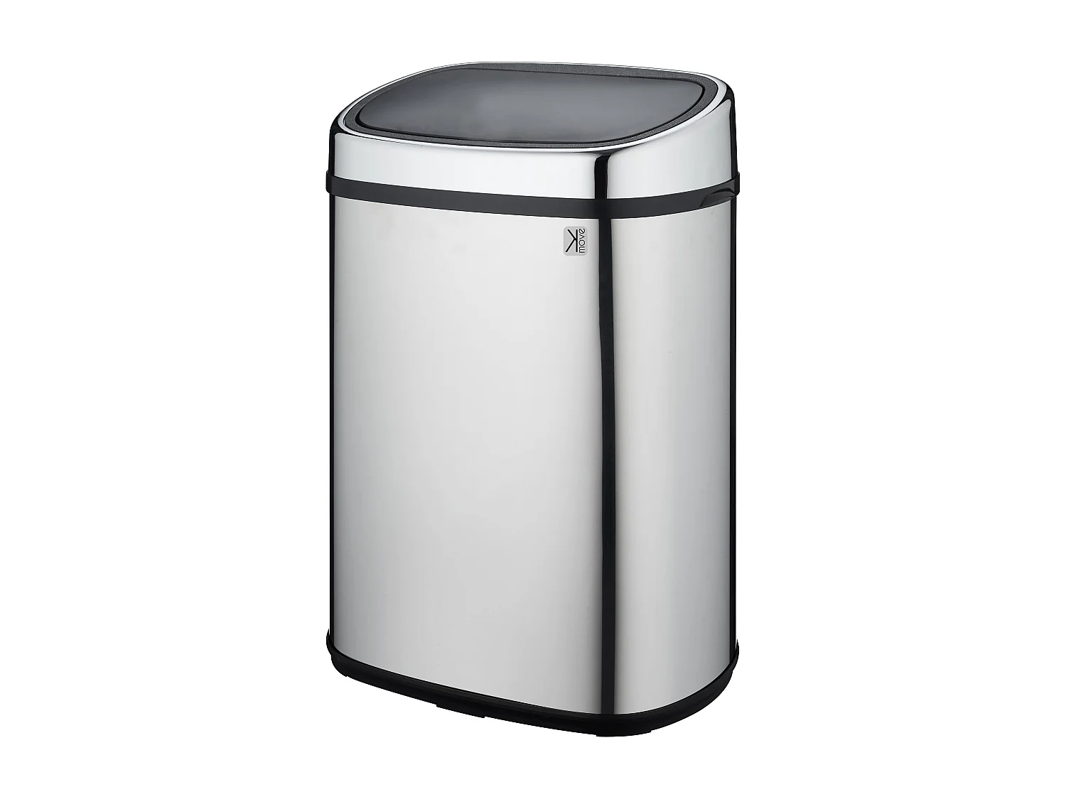 Poubelle push inox CITY argent 48L
