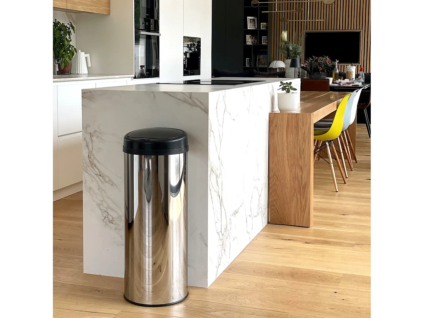 Poubelle automatique inox ARTIC SILVERY argent 50L