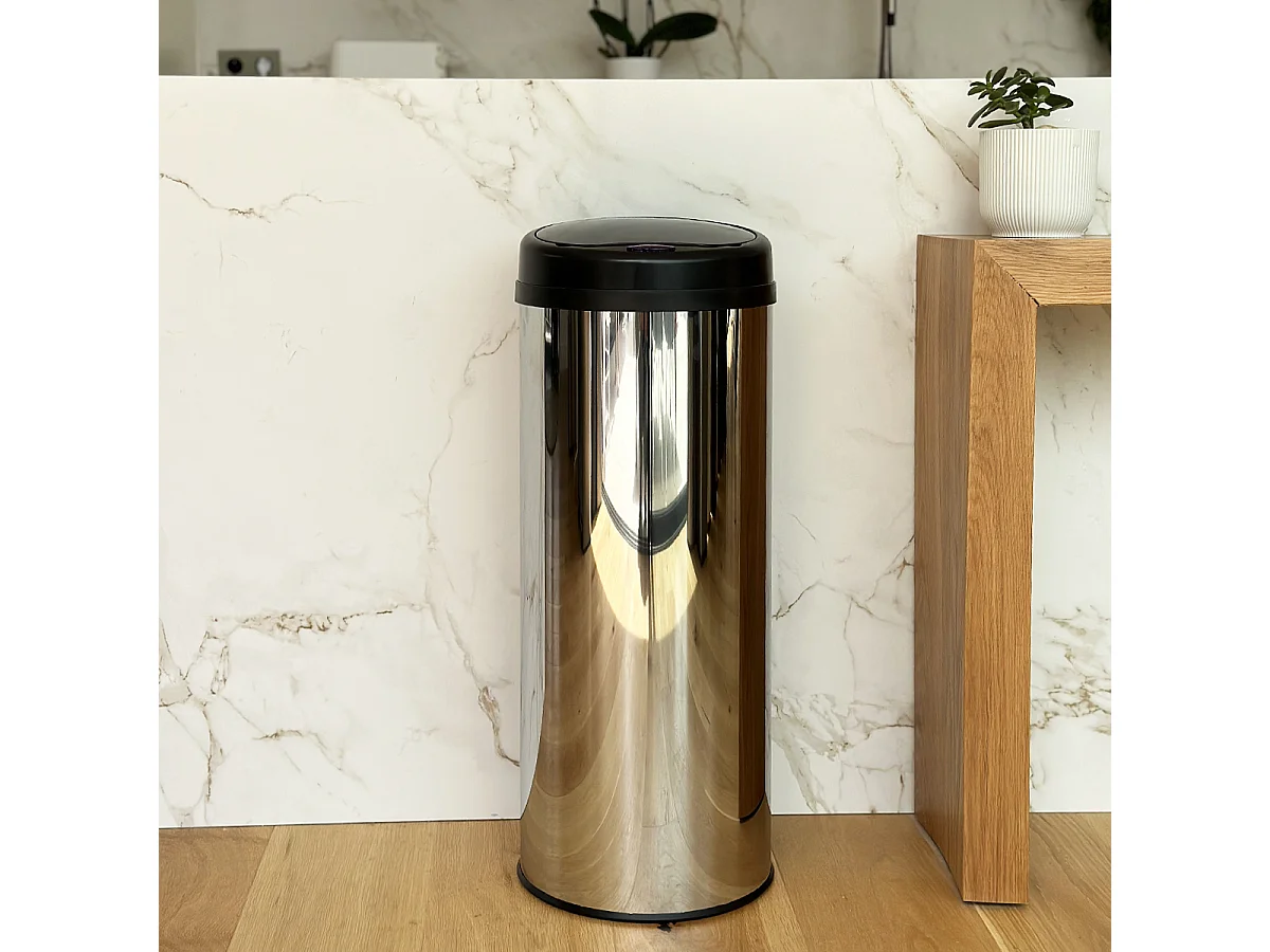 Poubelle automatique inox ARTIC SILVERY argent 50L