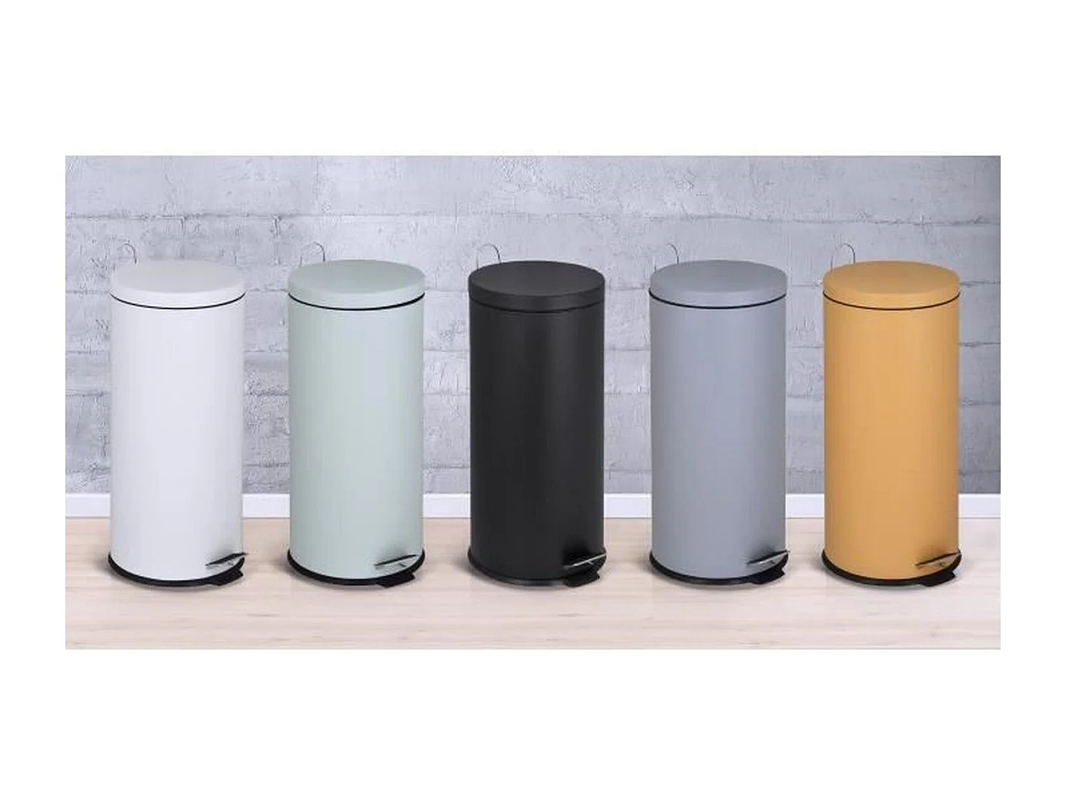 Poubelle de cuisine à pédale URBAN Noir Acier inoxydable 30L