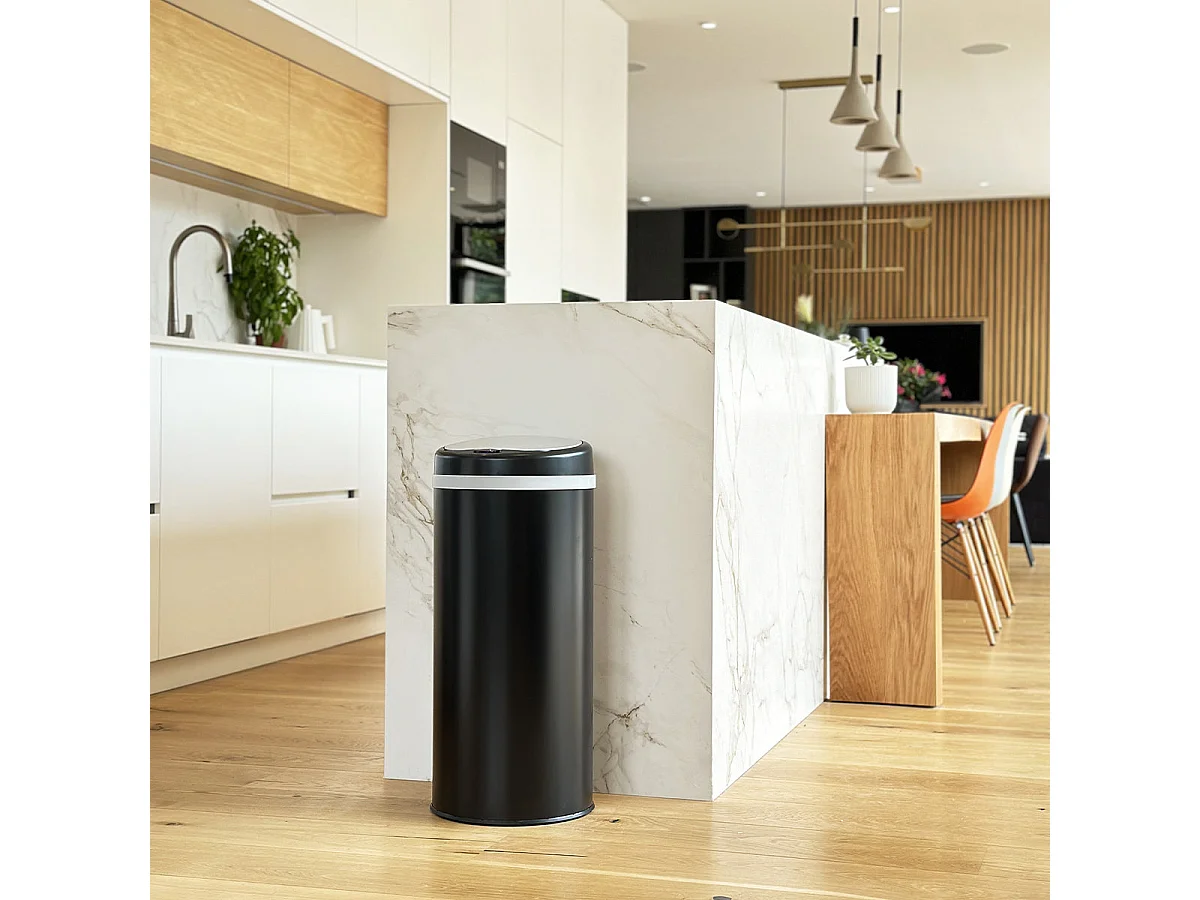 Poubelle automatique inox SOHO noir 42L