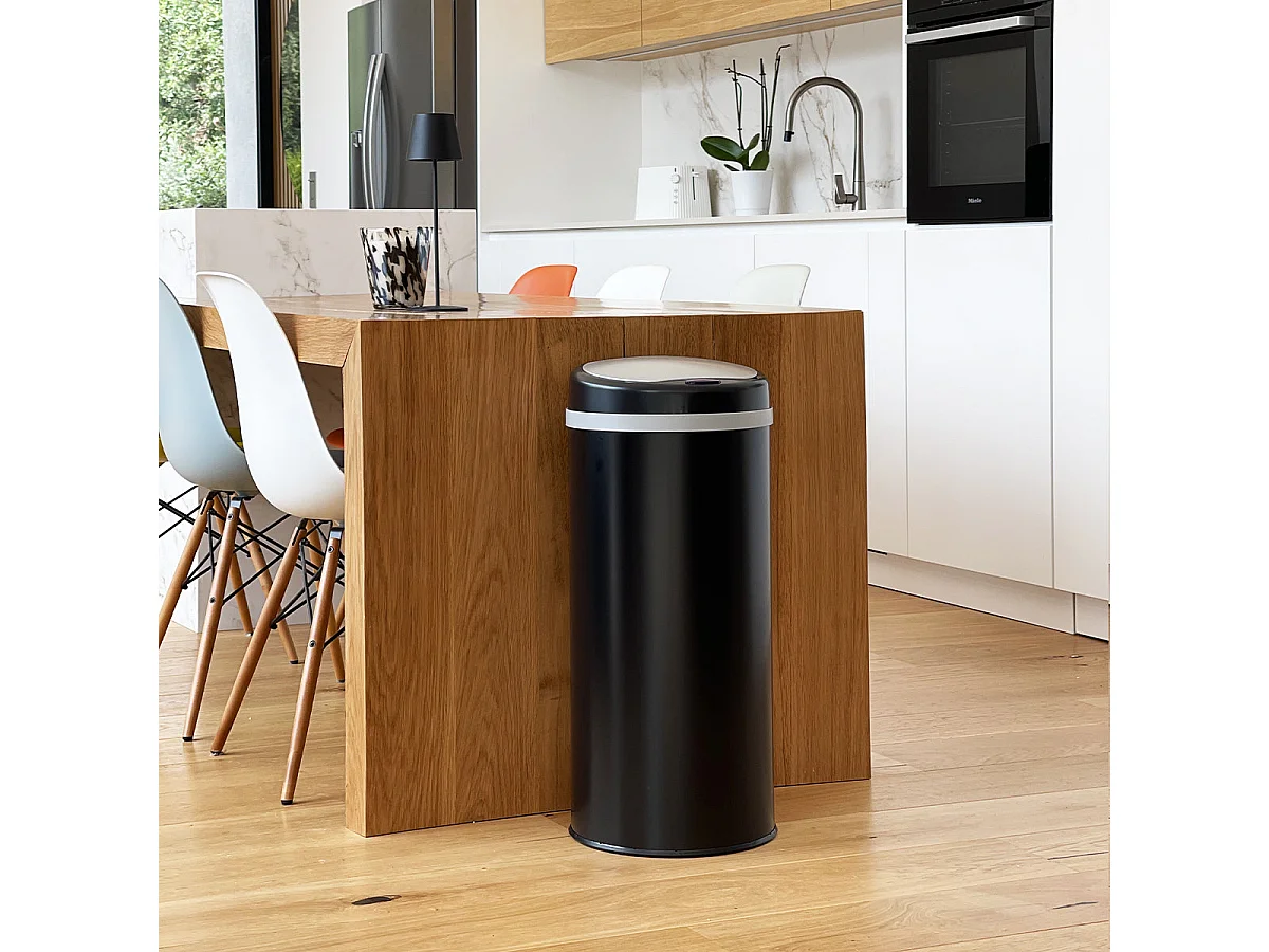 Poubelle automatique inox SOHO noir 42L