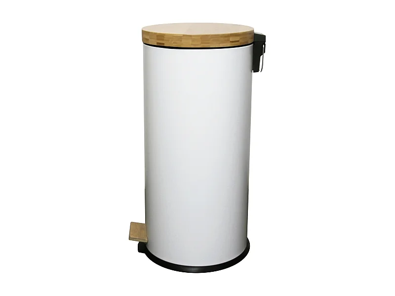Poubelle de cuisine à pédale FOREST Blanc Acier 30L