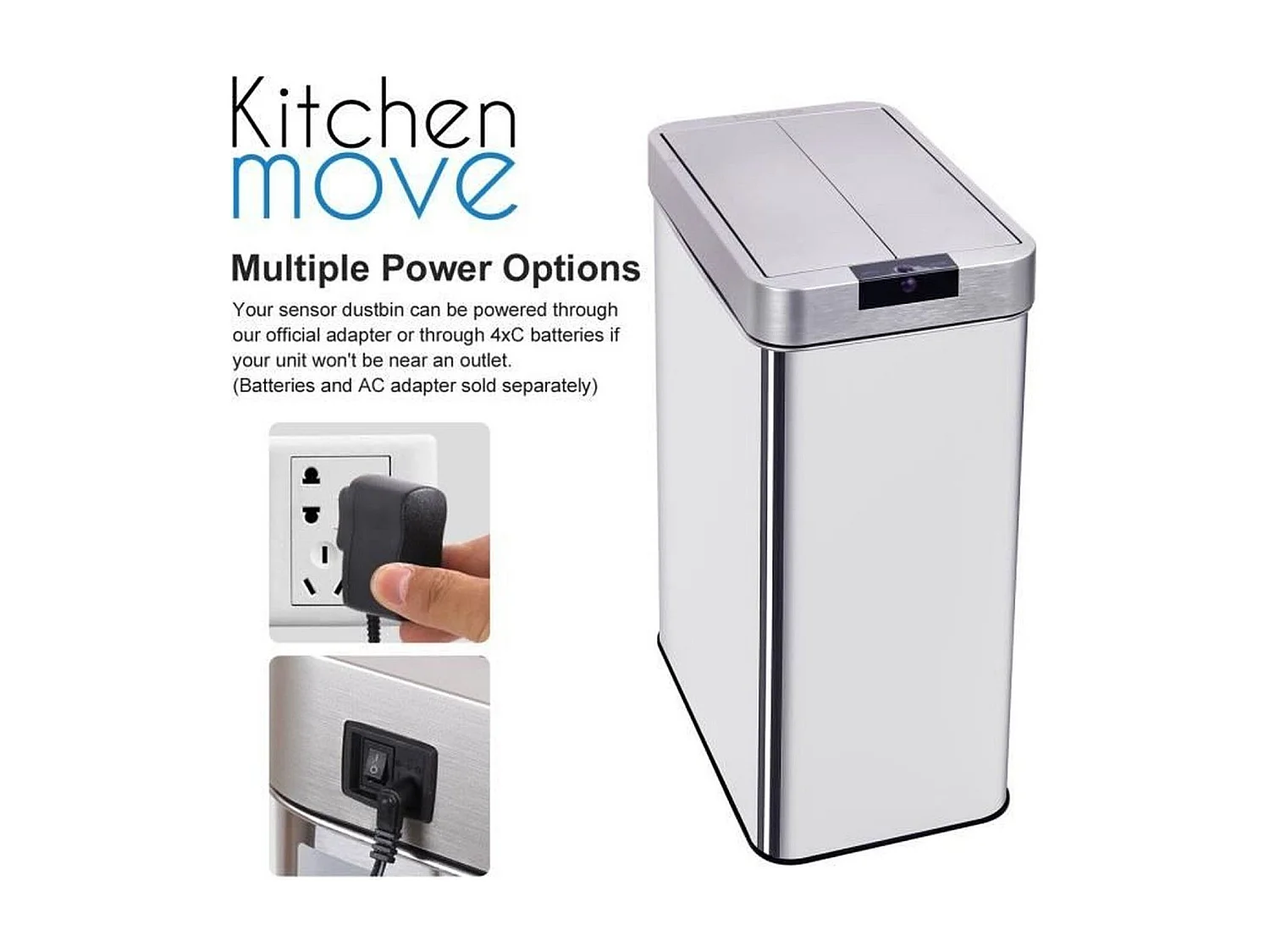 Poubelle de cuisine automatique SILVERLAKE Argent Acier inoxydable 60L