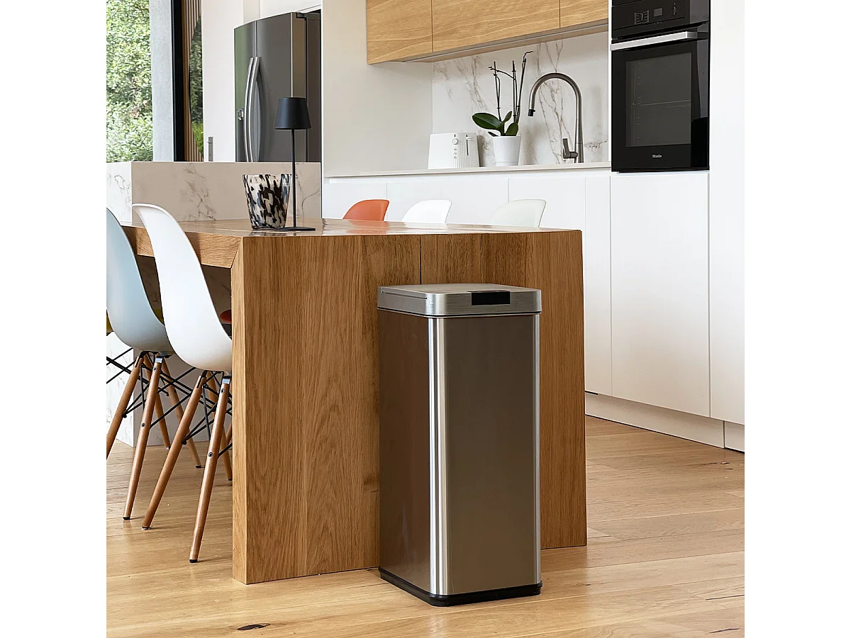 Poubelle automatique inox SILVERLAKE argent 60L