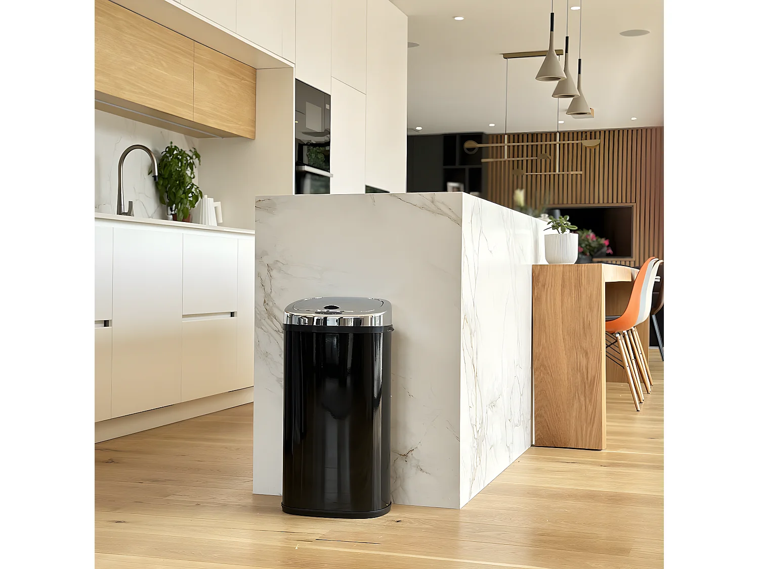 Automatyczny Kosz na Śmieci Inox LARGO czarny 42L