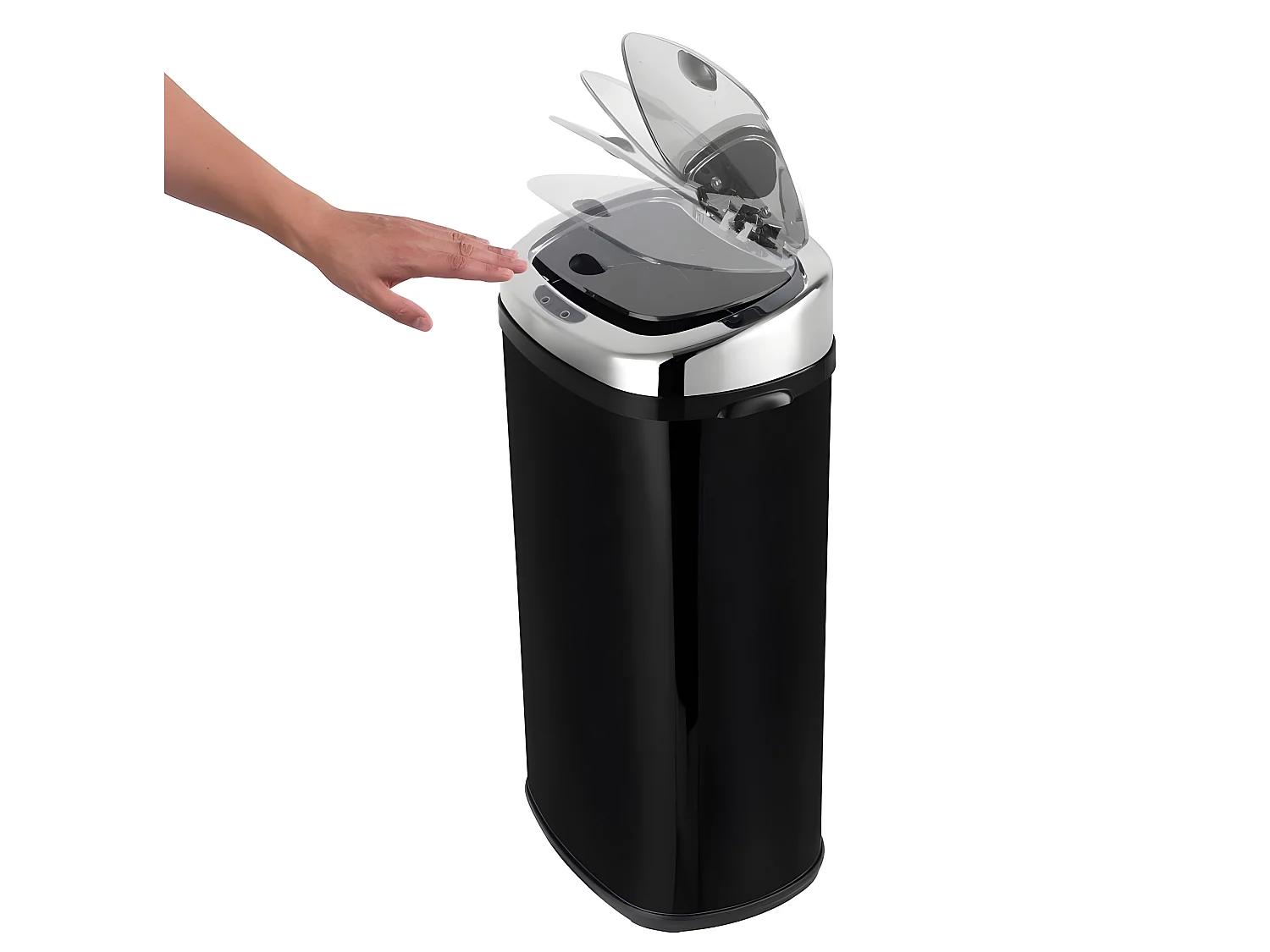 Automatyczny Kosz na Śmieci Inox LARGO czarny 42L