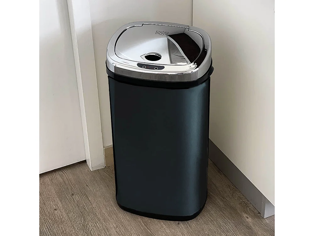 Poubelle de cuisine automatique LARGO Noir Acier inoxydable 42L