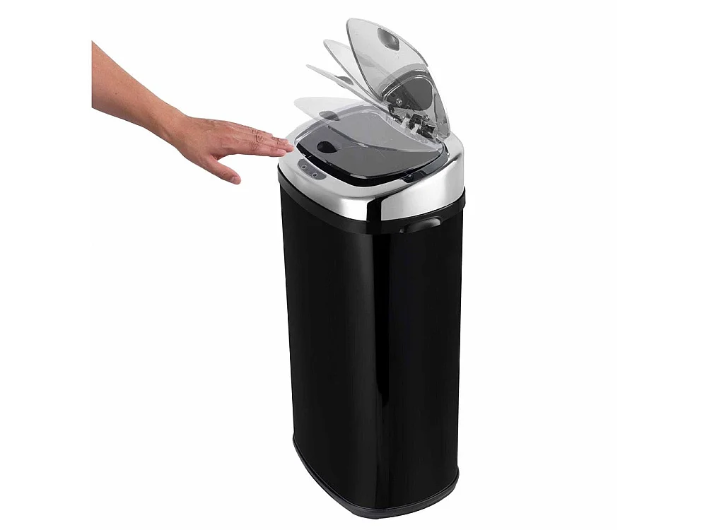 Automatyczny Kosz na Śmieci Inox LARGO czarny 42L