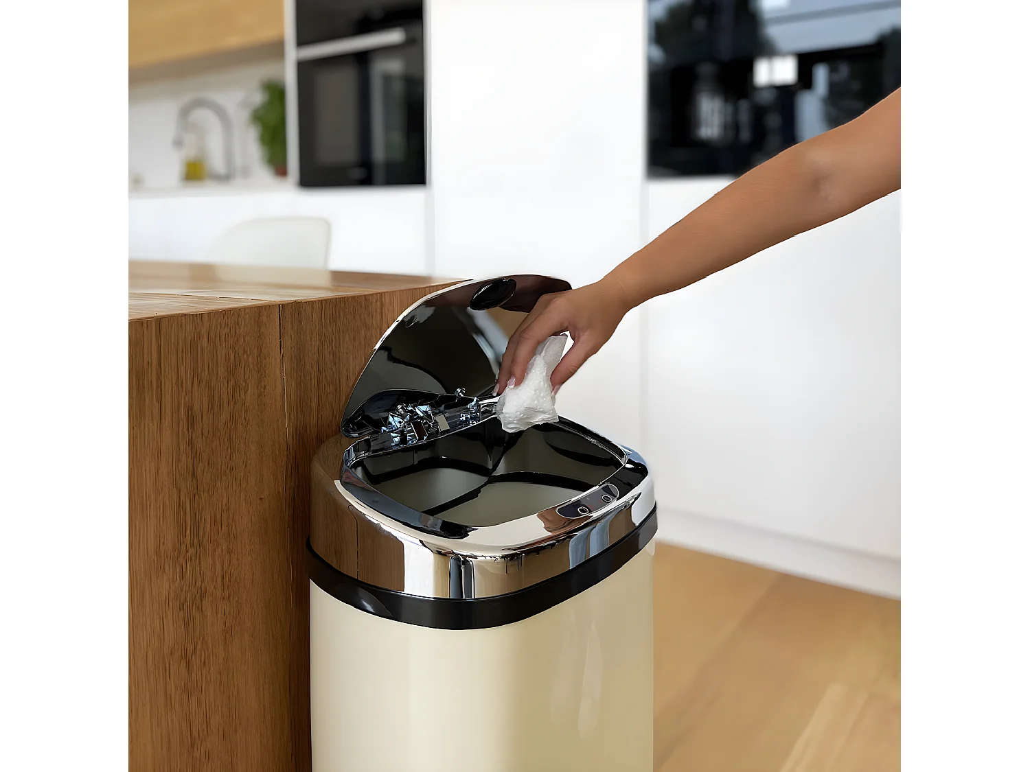 Poubelle de cuisine automatique LARGO Beige Acier inoxydable 42 L