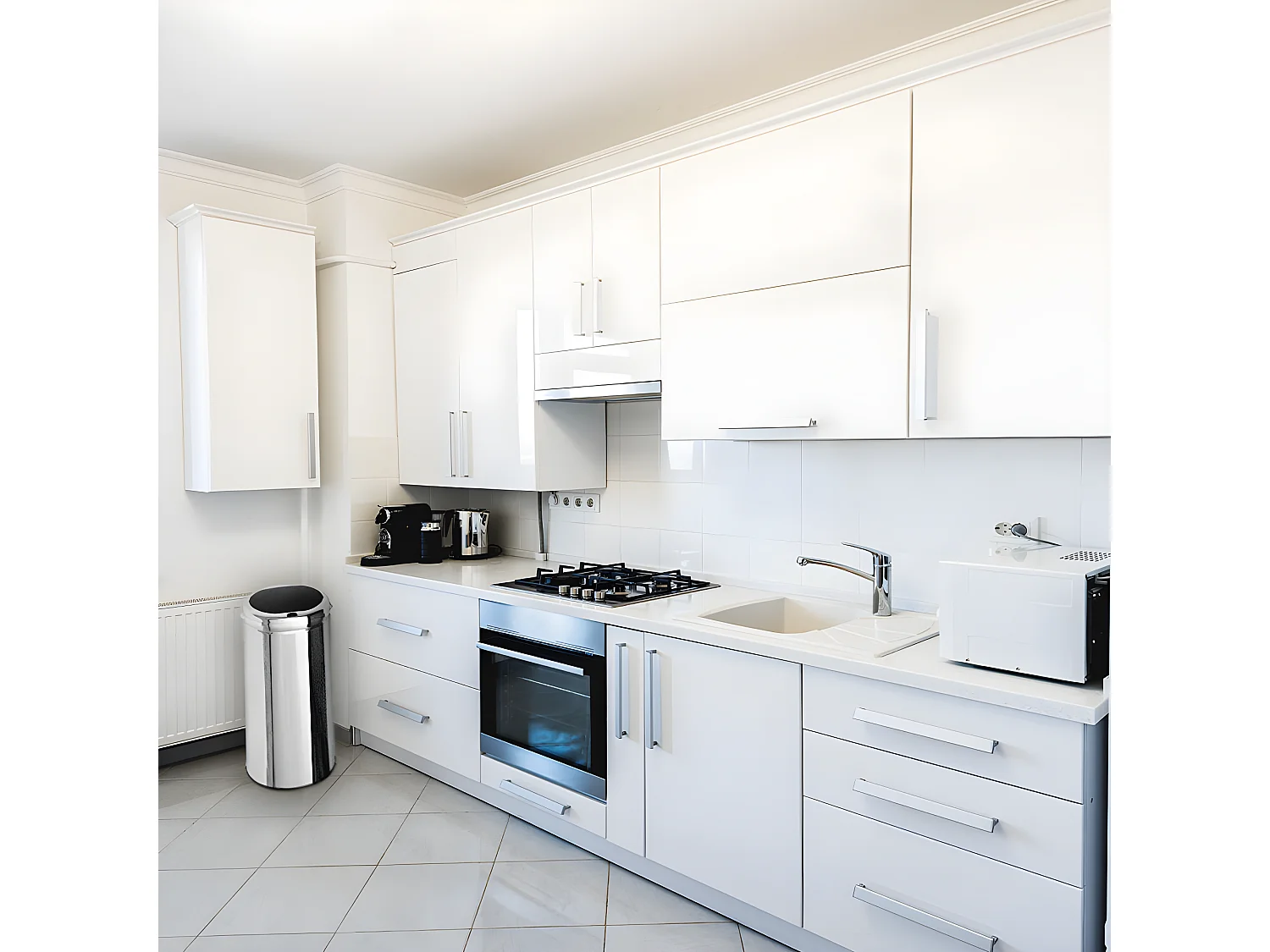 Poubelle de cuisine push TOKYO Argent Acier inoxydable 50 L