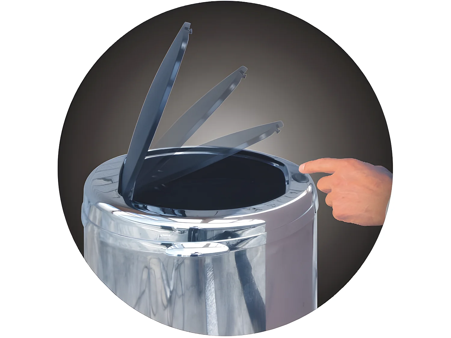 Poubelle de cuisine push TOKYO Argent Acier inoxydable 50 L