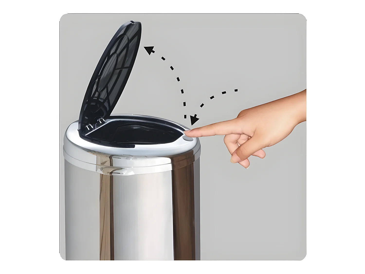 Poubelle de cuisine push TOKYO Argent Acier inoxydable 50 L