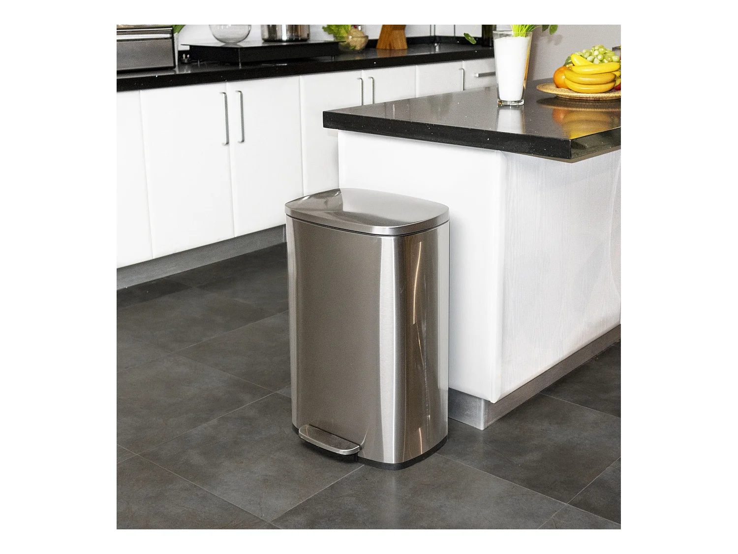 Poubelle de cuisine à pédale ADMIRAL Argent Acier inoxydable 50 L