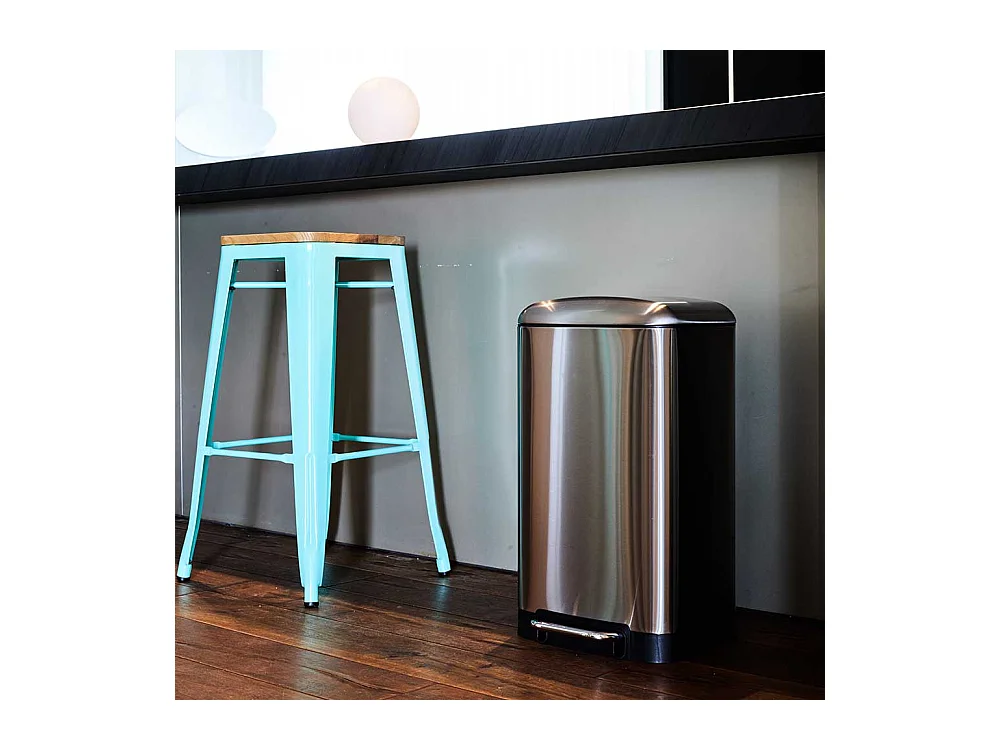 Poubelle de cuisine à pédale GREENWICH Argent Acier inoxydable 40 L
