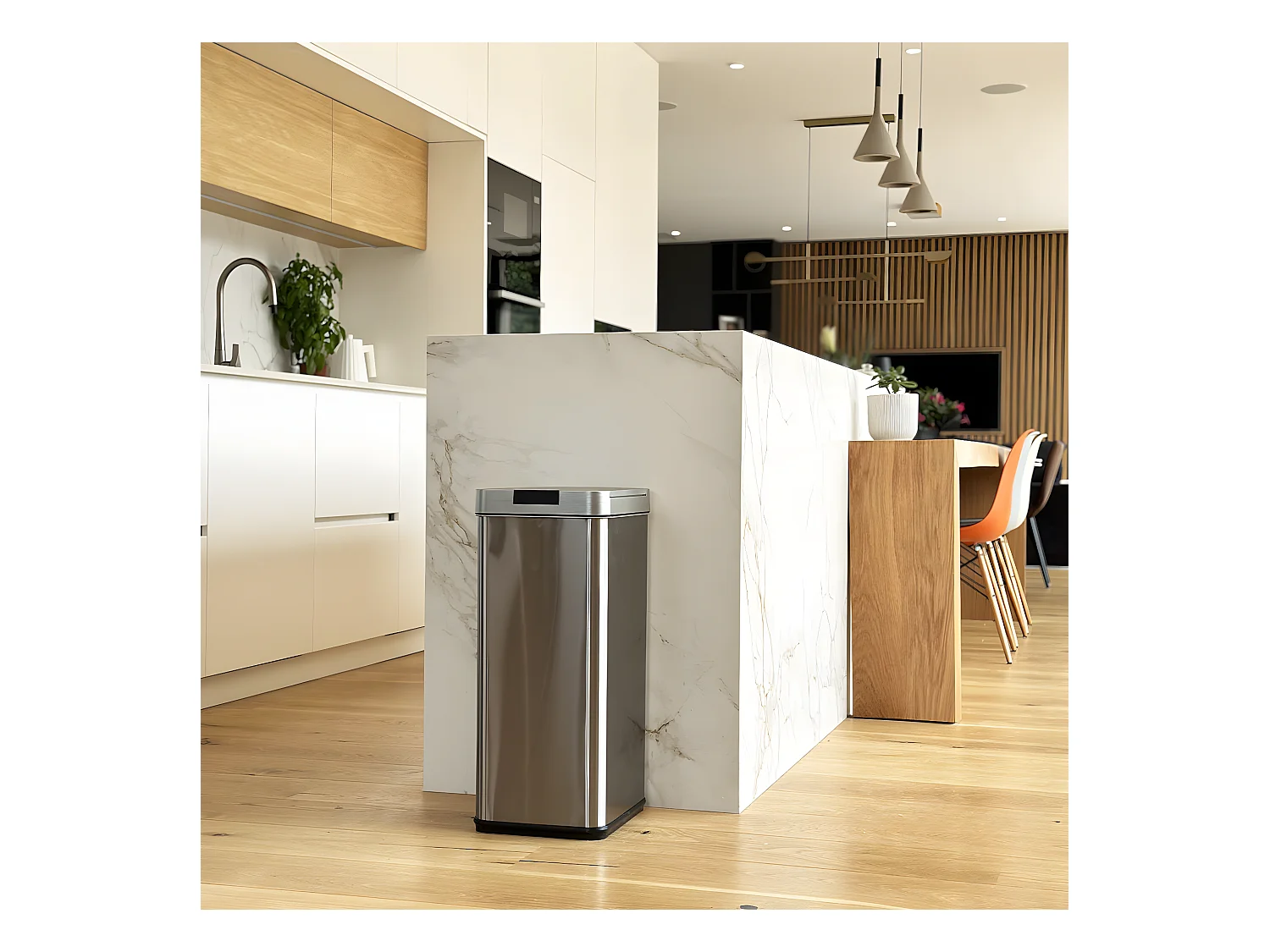 Poubelle de cuisine automatique SILVERLAKE Argent Acier inoxydable 70 L