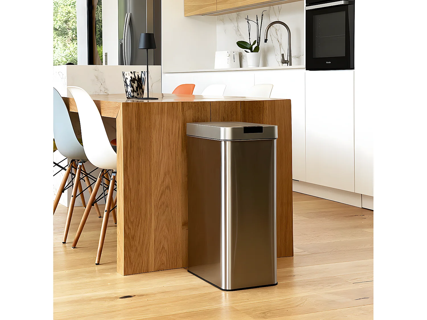 Automatyczny Kosz na Śmieci Inox SILVERLAKE srebrny 70L