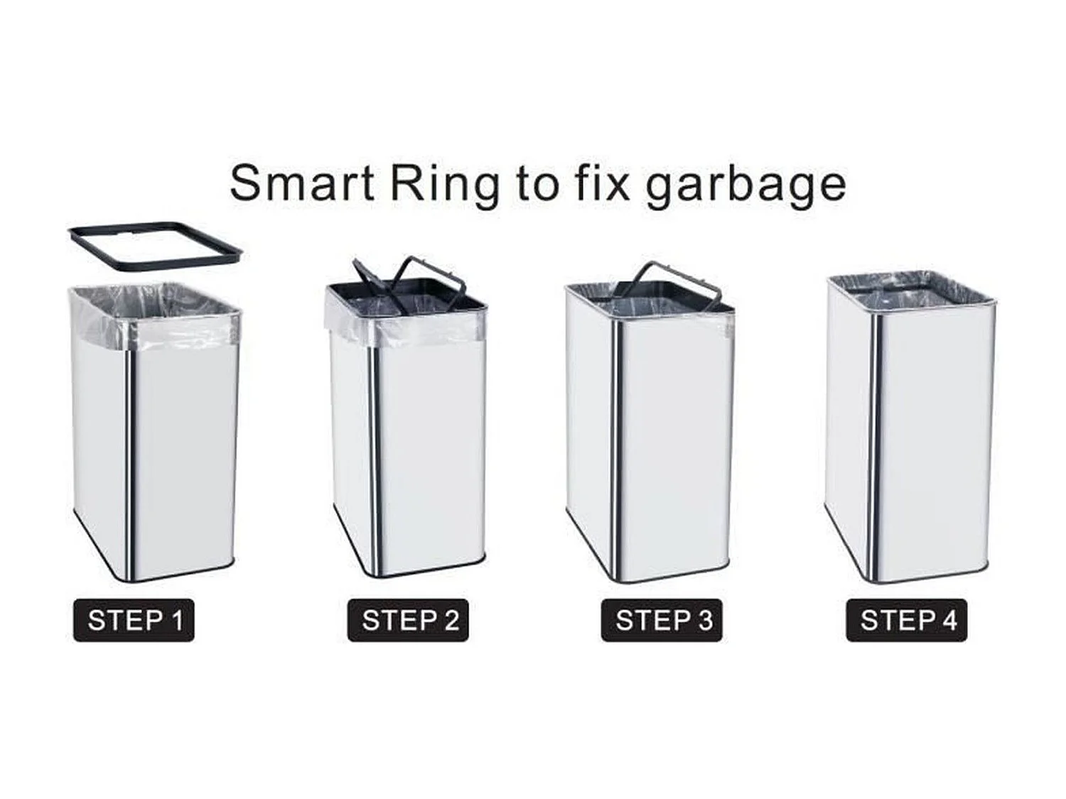 Poubelle de cuisine automatique SILVERLAKE Argent Acier inoxydable 70L