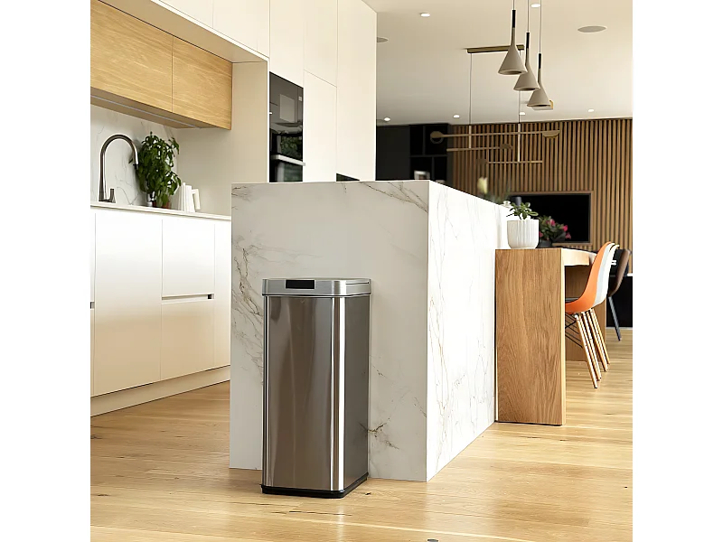 Poubelle de cuisine automatique SILVERLAKE Argent Acier inoxydable 70L