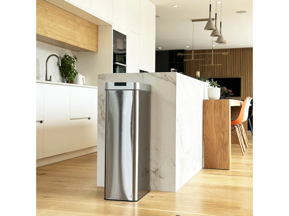 Poubelle automatique inox SILVERLAKE argent 90L