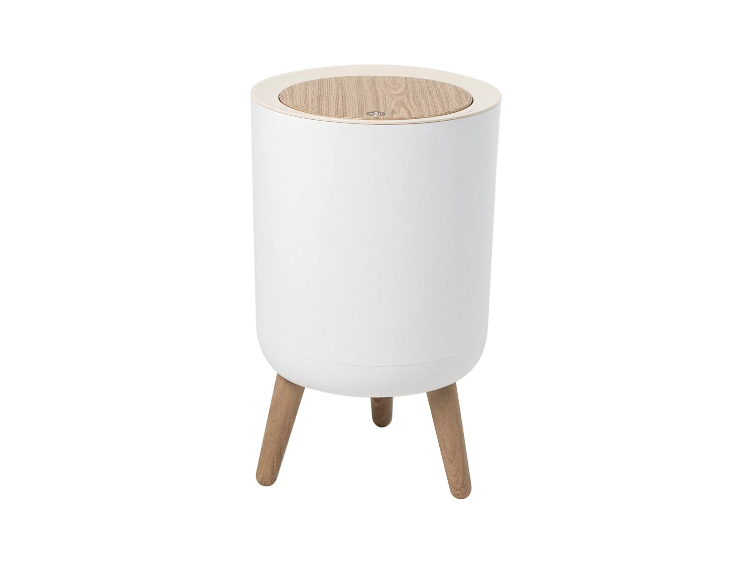 Poubelle de salle de bain push MALMO Bois Polypropylène 7 L