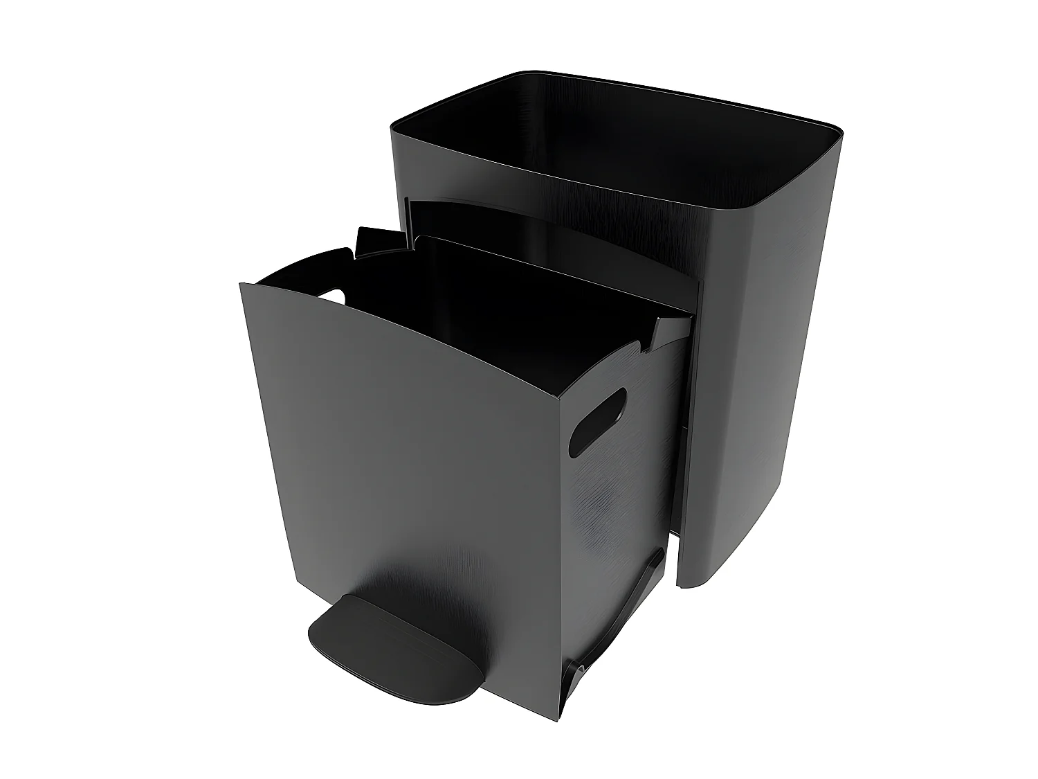 Poubelle de cuisine tri sélectif PICEA Gris Plastique 70L