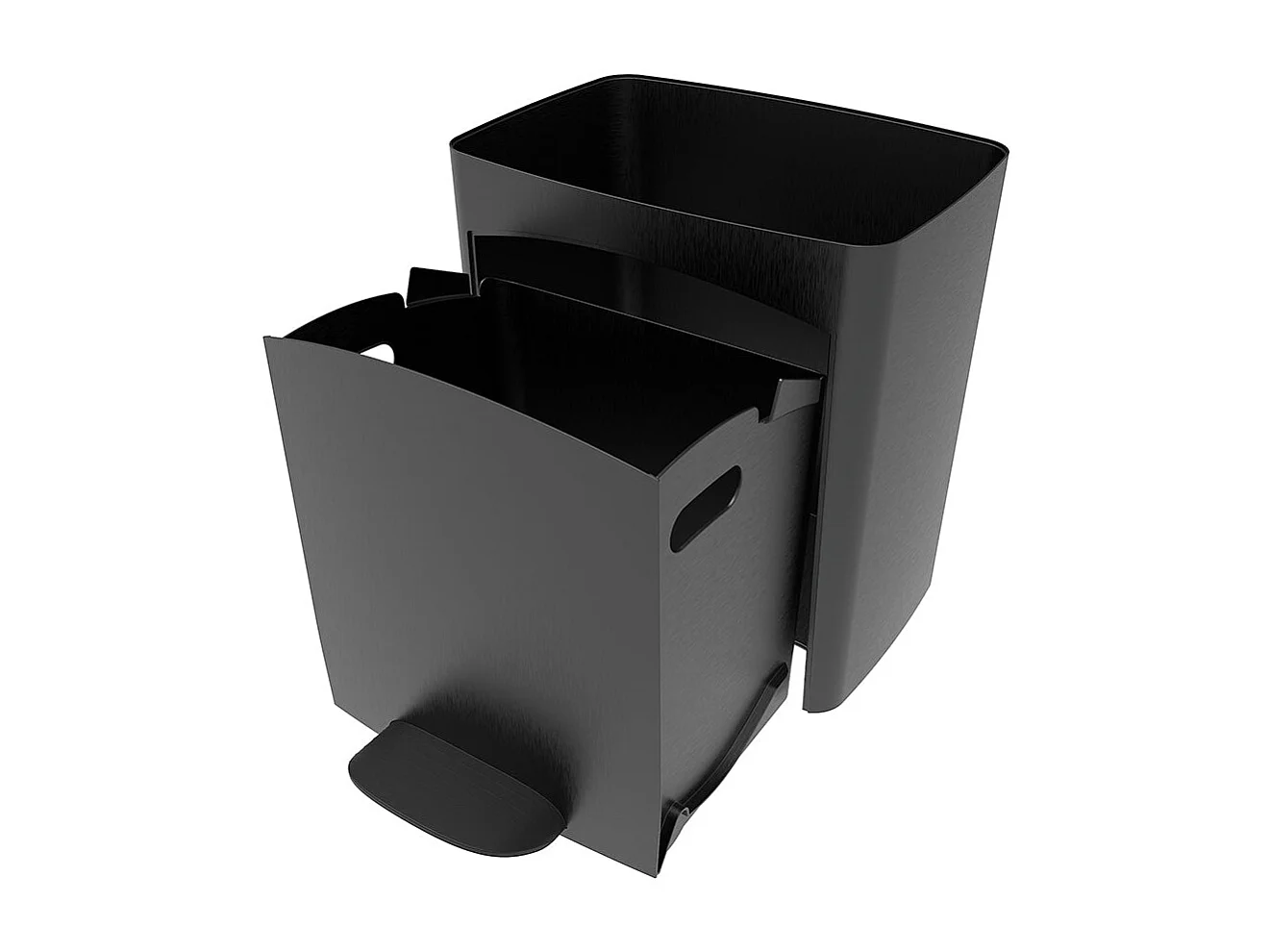 Poubelle pédale tri sélectif PICEA gris 70L