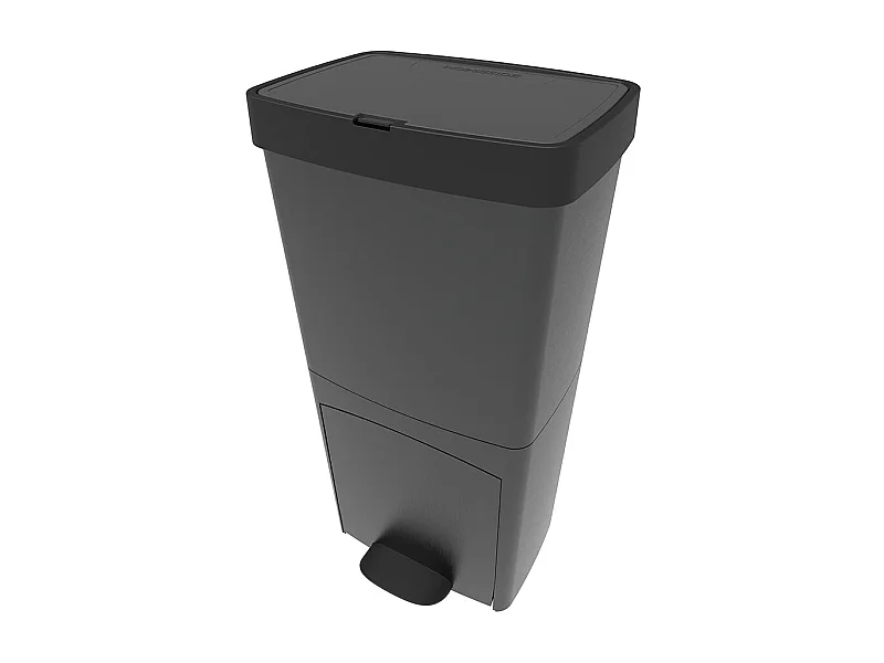 Poubelle de cuisine tri sélectif PICEA Gris Plastique 70L