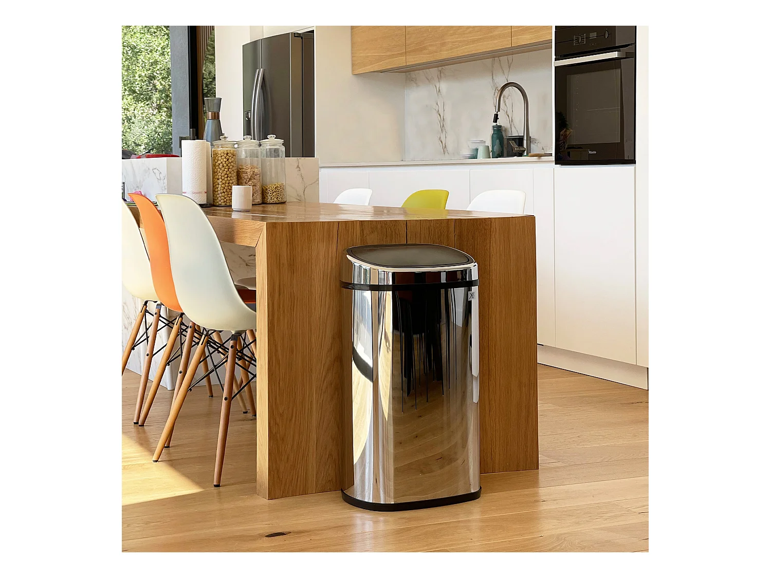 Poubelle de cuisine push CITY Argent Acier inoxydable 58 L