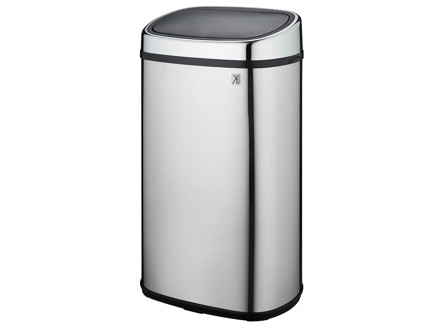 Poubelle push inox CITY argent 58L