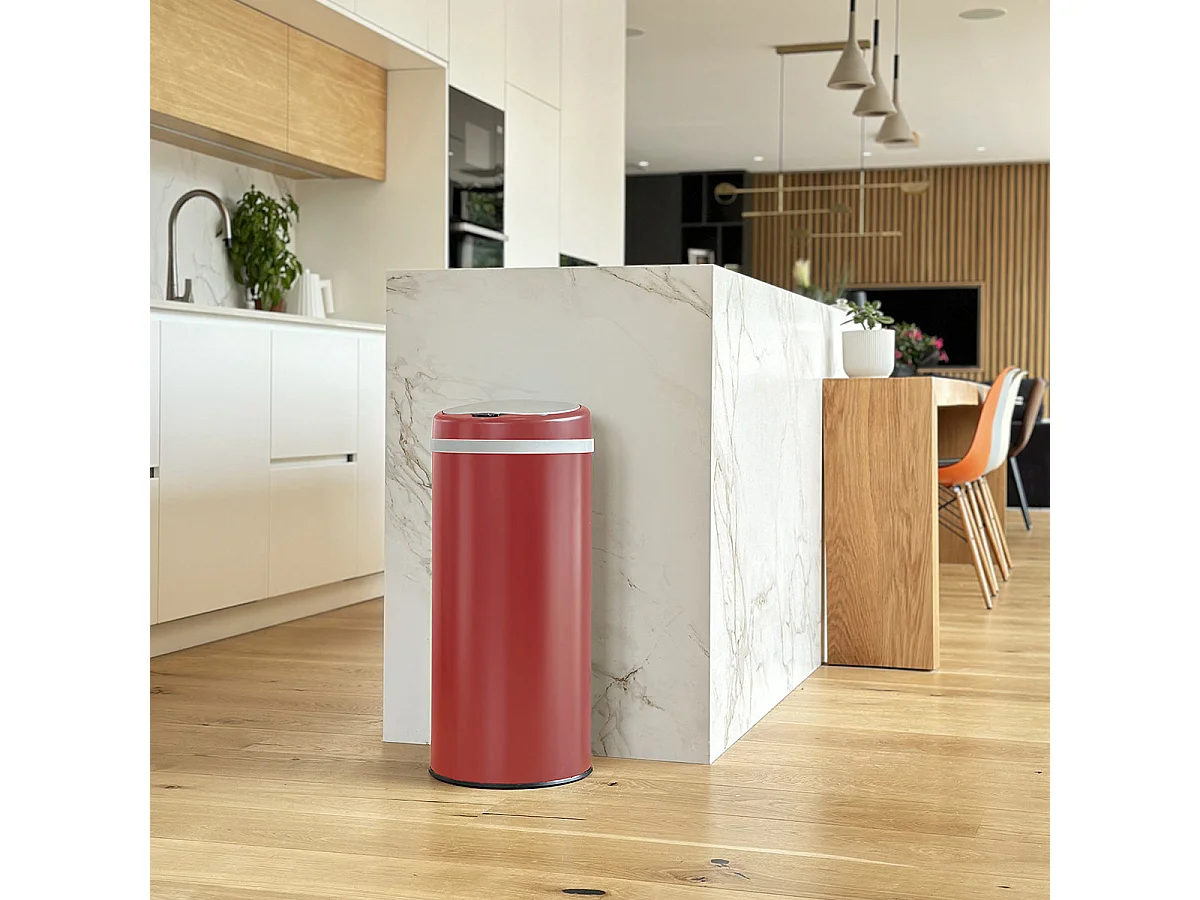 Poubelle de cuisine automatique SOHO Rouge Acier inoxydable 42L