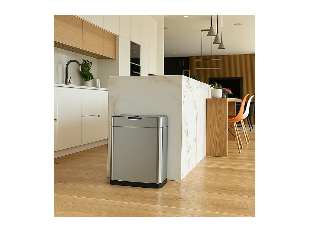 Poubelle de cuisine automatique DAYTONA Argent Acier inoxydable 60L