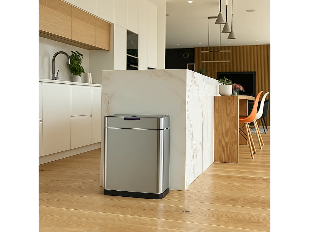 Poubelle automatique inox DAYTONA argent 60L