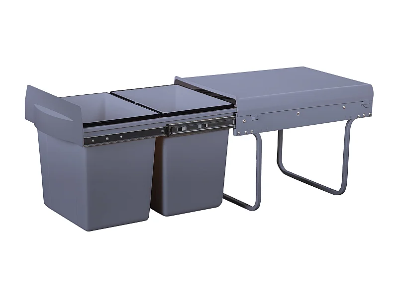 Poubelle tri sélectif encastrée HYPE Gris Plastique 36L