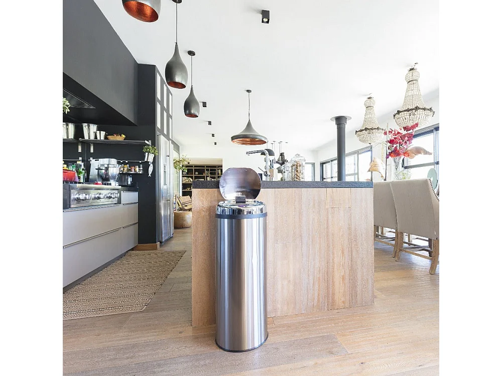Poubelle automatique inox ARTIC argent 50L