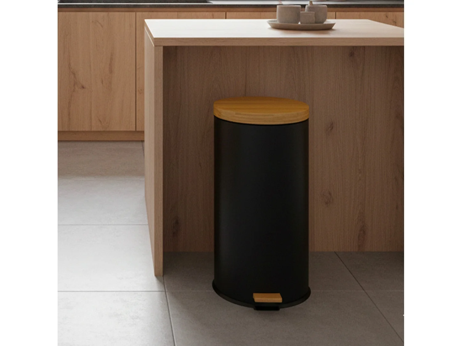 Poubelle à pédale inox FOREST noir 30L