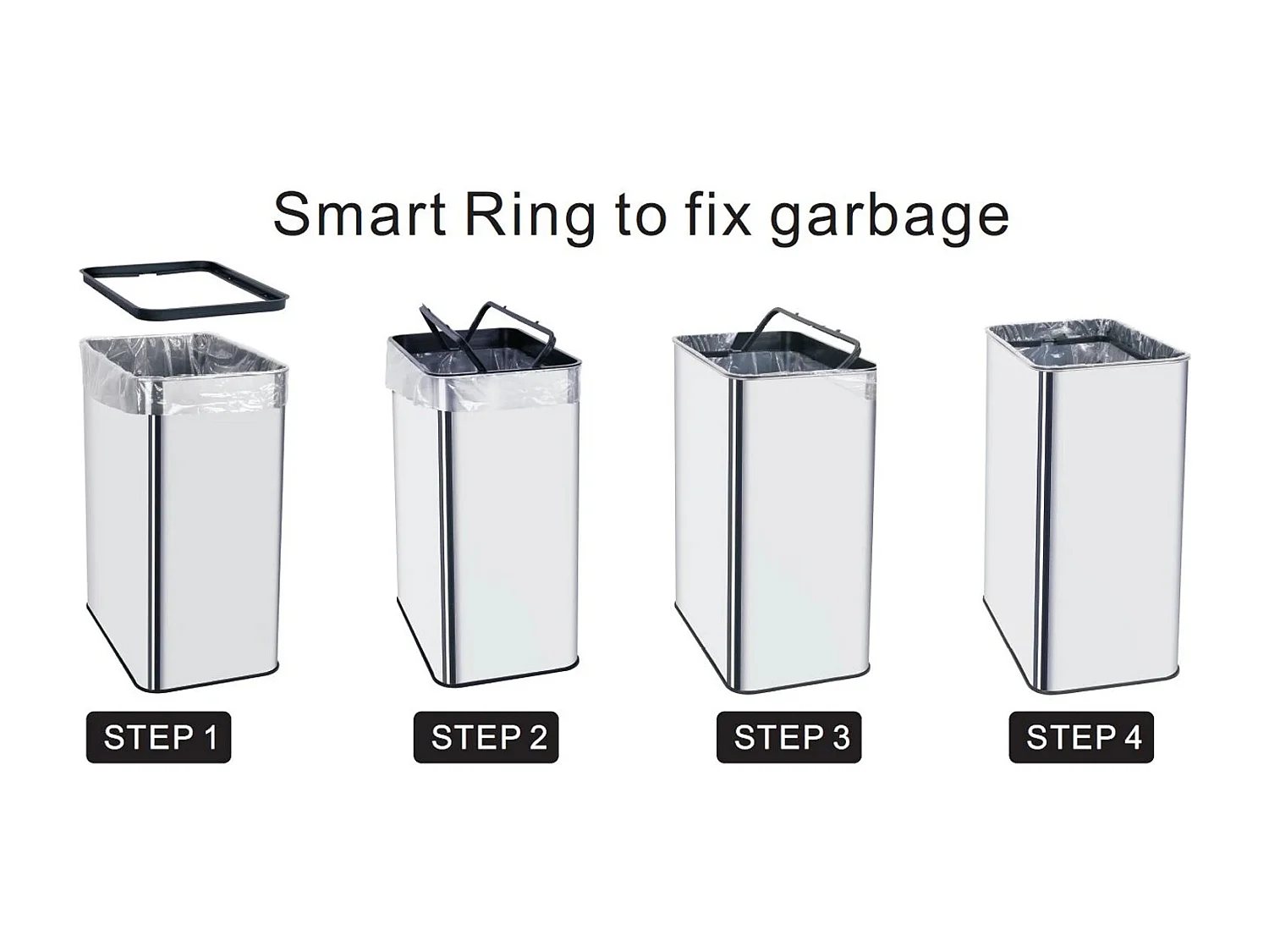 Poubelle automatique inox PARKSIDE argent 50L