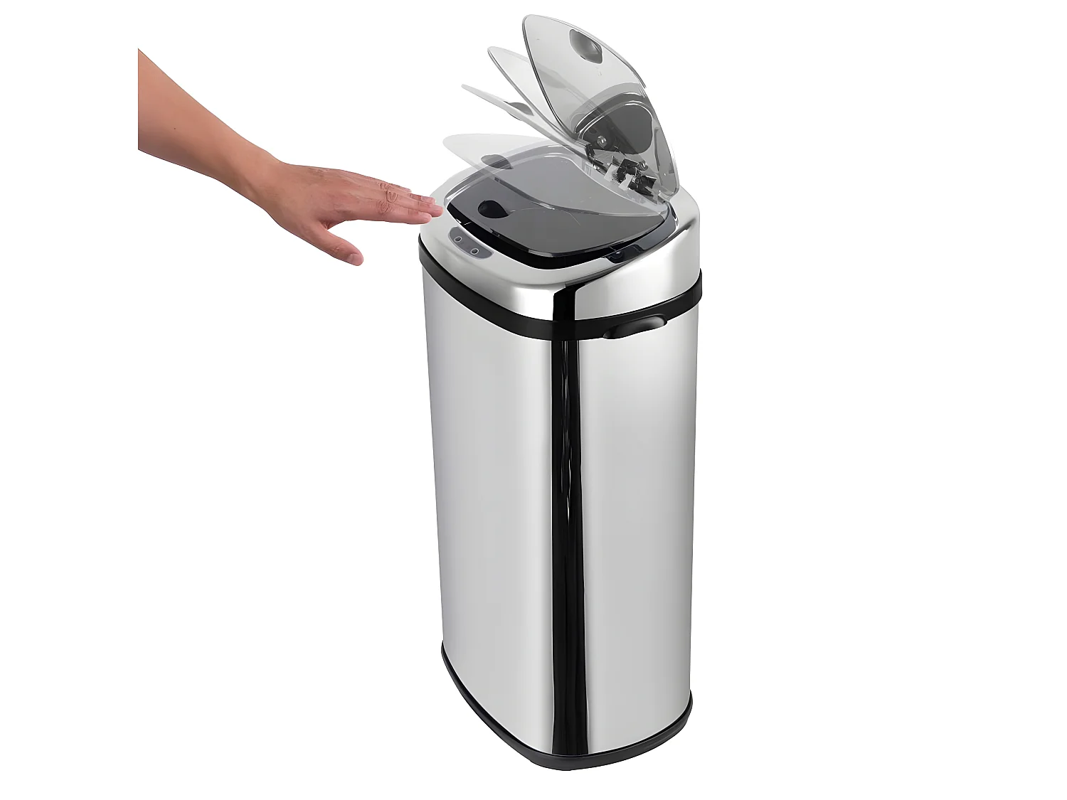 Poubelle de cuisine automatique LARGO Argent Acier inoxydable 42L