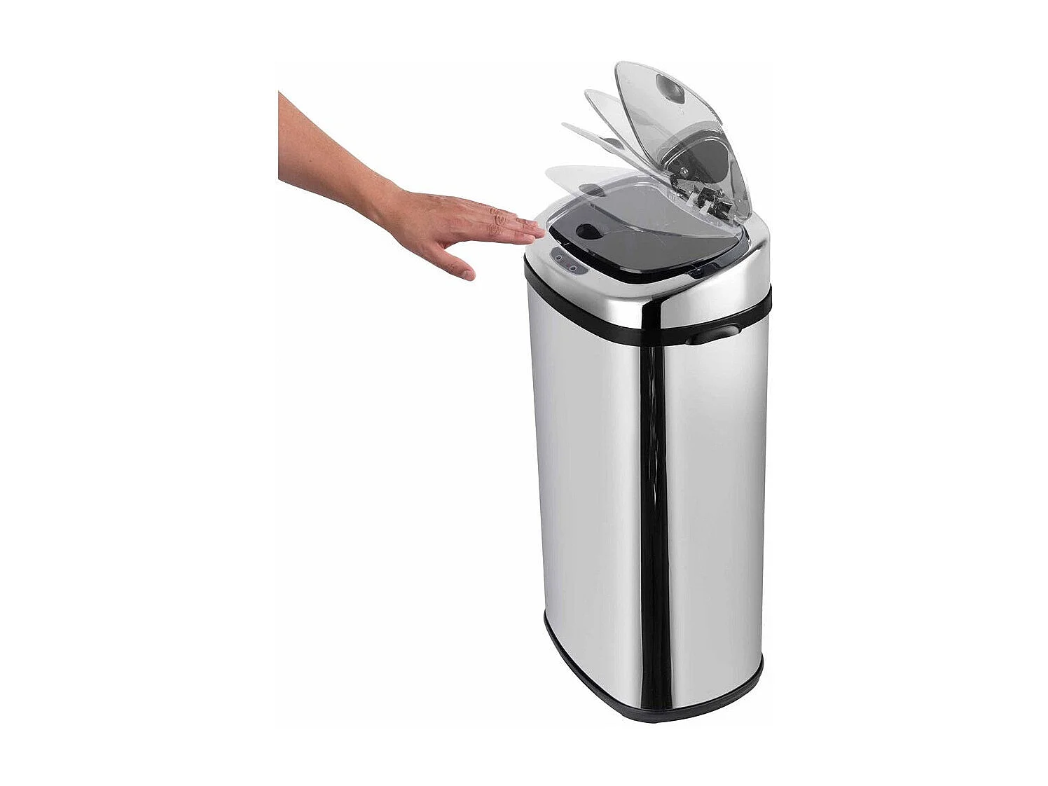 Poubelle automatique inox LARGO argent 42L