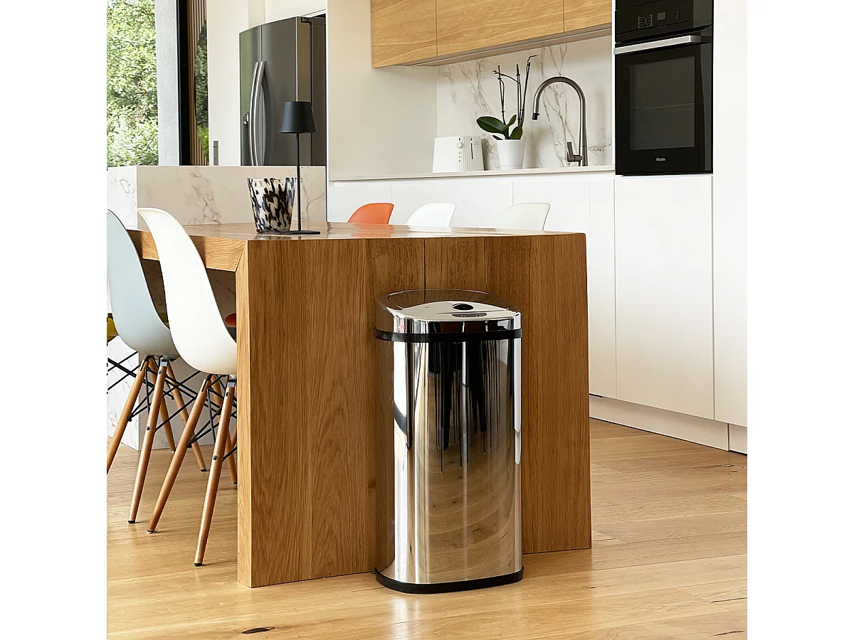 Poubelle automatique inox LARGO argent 42L